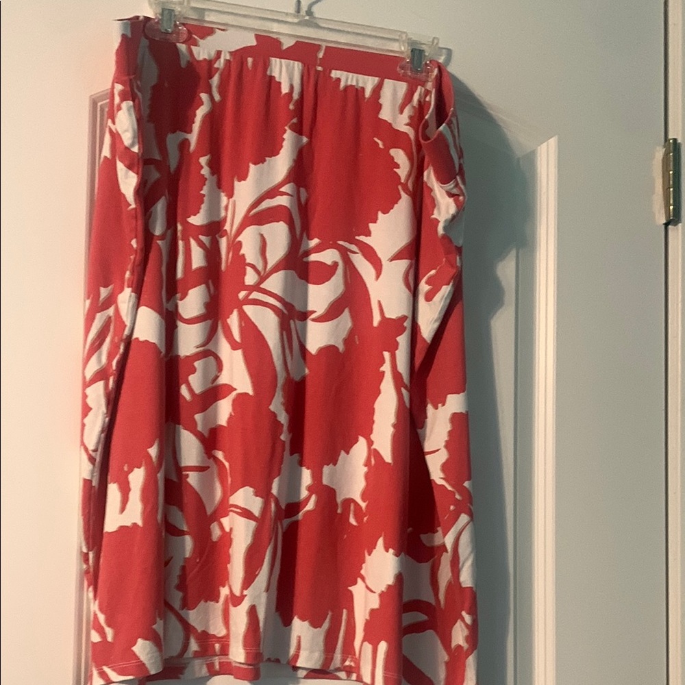 Pink and White Floral Skirt Plus Size 2x Liz Claiborne